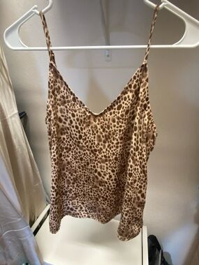 A New Day Leopard Print Spaghetti Strap Cami Top